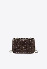 Valentino Small Rockstud Spike Quilted Suede Shoulder Bag Brown 9W2B0123KQQ/T_VALE-0TO