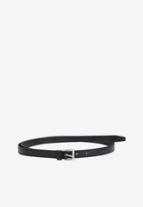 Stitched Leather Pin-Buckle Belt