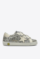 Golden Goose DB Kids Girls Old School Glittered Sneakers Silver GYF00111F005314/T_GOLDE-65195