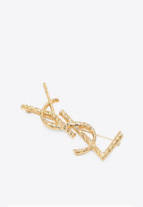 Saint Laurent Textured Cassandre Brooch Gold 840195Y1500/T_YSL-8060