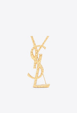 Saint Laurent Textured Cassandre Brooch Gold 840195Y1500/T_YSL-8060