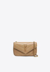 Saint Laurent Mini Loulou Quilted Leather Shoulder Bag Beige 821749AAEAX/T_YSL-2357