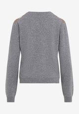 Argyle Intarsia Knit V-neck Sweater