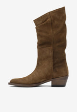 Khaite Clive Suede Mid-Calf Cowboy Boots Brown F1105-946776_e26c3066-1de3-4b90-8a21-6c85250a246e