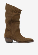 Khaite Clive Suede Mid-Calf Cowboy Boots Brown F1105-946776_e26c3066-1de3-4b90-8a21-6c85250a246e
