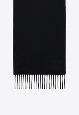 Max Mara Cashmere Stole with Monogram-Embroidery Black WSDALIAWS/T_MAXM-008