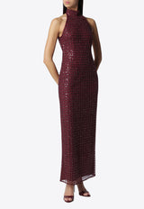 ROTATE High-Neck Beaded Maxi Dress Burgundy 1162922734BCR1487/T_ROTAT-2734