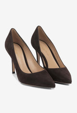 Gianvito Rossi Gianvito 85 Suede Pumps Dark Brown G2458085RICCAMMOKA_95a41e61-1752-4772-91d5-a0bf87741edc