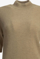 Brunello Cucinelli Mock-Neck Cashmere Knit Top Beige M12250014C059_dcf4f422-8b03-4461-80ba-ae043a1d81d1