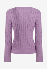 Polo Ralph Lauren Cable Knit Logo Sweater Purple 211971869505BRIGHT ASTER_aa9fb4b1-ad71-4648-b8dc-f4da7c8f66b8