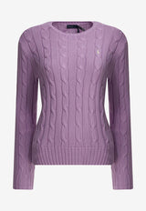 Polo Ralph Lauren Cable Knit Logo Sweater Purple 211971869505BRIGHT ASTER_aa9fb4b1-ad71-4648-b8dc-f4da7c8f66b8