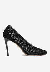 Ferragamo Sol 95 Macramé Leather Pumps Black 07902151CLE/S_FERRA-NR