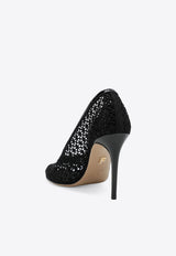 Ferragamo Sol 95 Macramé Leather Pumps Black 07902151CLE/S_FERRA-NR