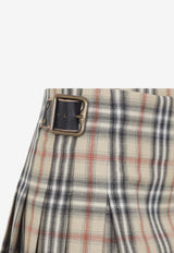 Check Wool Mini Skirt