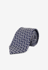 Kiton Ciro Paone Geometric Print Silk Tie Blue UCRVKRC08L0903_Red_42176734