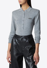 ROTATE Wool-Blend Polo Sweater Gray 1161811093BCR1951/T_ROTAT-1093