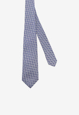 Kiton Ciro Paone Geometric Print Silk Tie Blue UCRVKRC08L0902_Red_42176783