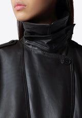 ROTATE High-Collar Biker Jacket Dark Brown 1158171667BCR2091/T_ROTAT-1667