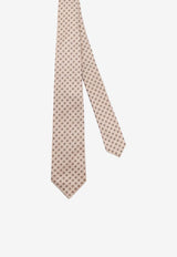 Kiton Ciro Paone Patterned Jacquard Silk Tie Beige UCRVKRC07L3206_Red_42176845