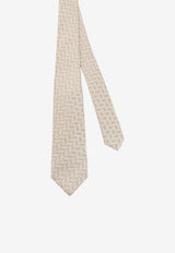Kiton Ciro Paone Geometric Print Silk Tie Beige UCRVKRC08L0908_Red_42176894