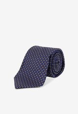 Kiton Ciro Paone Micro Pattern Silk Tie Blue UCRVKRC08L4007_Red_42176955