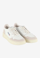 Autry Medalist Leather and Suede Sneakers White AULW-LS-37