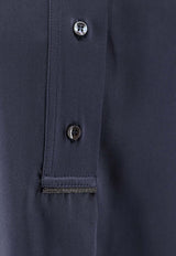 Brunello Cucinelli Silk Buttoned Shirt Blue M0C59MQ605C8901_Blue_40000238