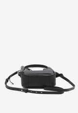Tory Burch Mini Romy Bucket Bag in Hammered Leather Black 179988--001