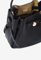 Tory Burch Mini Romy Bucket Bag in Hammered Leather Black 179988--001