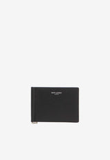 Saint Laurent Money Clip Leather Wallet Black 378005-BTY0N-1000