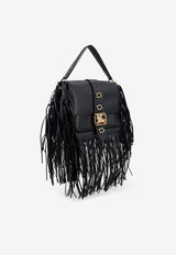 Burberry Rider Leather Fringe Shoulder Bag Black 8126286A1189_Black_40017488