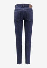 Kiton Ciro Paone Logo Patch Straight-Leg Jeans Blue UPNJSMK0628H01DARK WASH_Blue_42176907