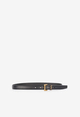 Saint Laurent Cassandre Thin Calfskin Belt Black 554465-BOO0W-1000
