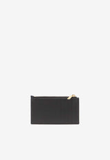 Saint Laurent Cassandre Matelassé Zip Cardholder Black 607915-BOW01-1000