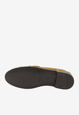 Saint Laurent Le Loafer Suede Penny Loafers Cognac 816812-2W5AC-9808