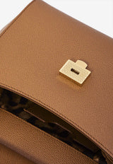 Dolce & Gabbana Small Sicily Handbag in Dauphine Leather Brown BB6003-B1001-8M417