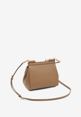 Dolce & Gabbana Small Sicily Handbag in Dauphine Leather Brown BB6003-B1001-8M417