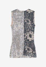 Maison Margiela Patchwork Sequined Sleeveless Top Gray S29NC0535MTJ054962_OneColor_41114894
