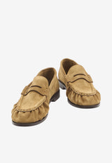 Saint Laurent Le Loafer Suede Penny Loafers Cognac 818908-2W5AC-9808