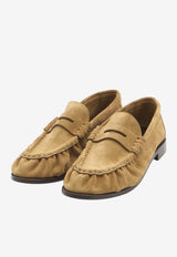 Saint Laurent Le Loafer Suede Penny Loafers Cognac 818908-2W5AC-9808