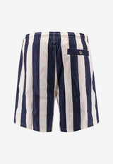 AMI PARIS Striped Swim Shorts Blue HBW316AW0027A027_OneColor_48013891