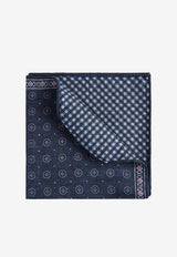 Brunello Cucinelli Geometric Print Silk Pocket Square Navy MX8670091CPB69_NAVYCILIEGIA_58257024