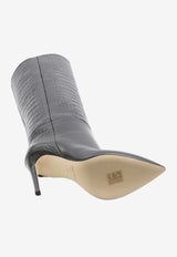 Paris Texas Stiletto 105 Croc-Embossed Leather Knee-High Boots Black PX133-XCOCO-CARBONE