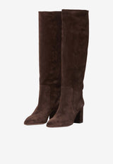 Paris Texas Anja 70 Suede Knee-High Boots Brown PX1088-XV003-CIOCCOLATO