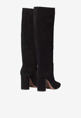 Paris Texas Anja 85 Suede Knee-High Boots Black PX2051-XV003-BLACK