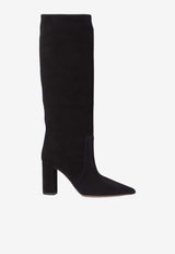 Paris Texas Anja 85 Suede Knee-High Boots Black PX2051-XV003-BLACK