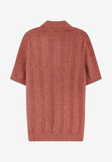 Brunello Cucinelli Linen Blend Polo T-shirt Pink M2L707815CYM65_Pink_60002044
