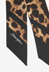 Dolce & Gabbana Leopard Print Silk Twill Scarf Brown FS215A-GDCF5-HN13M