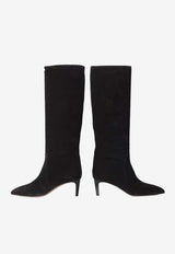 Paris Texas Stiletto 60 Suede Knee-High Boots Black PX504-XV003-BLACK