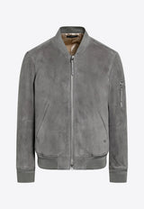 Tom Ford Suede Leather Bomber Jacket Gray LBS087LMS038/T_TOM-TCR
